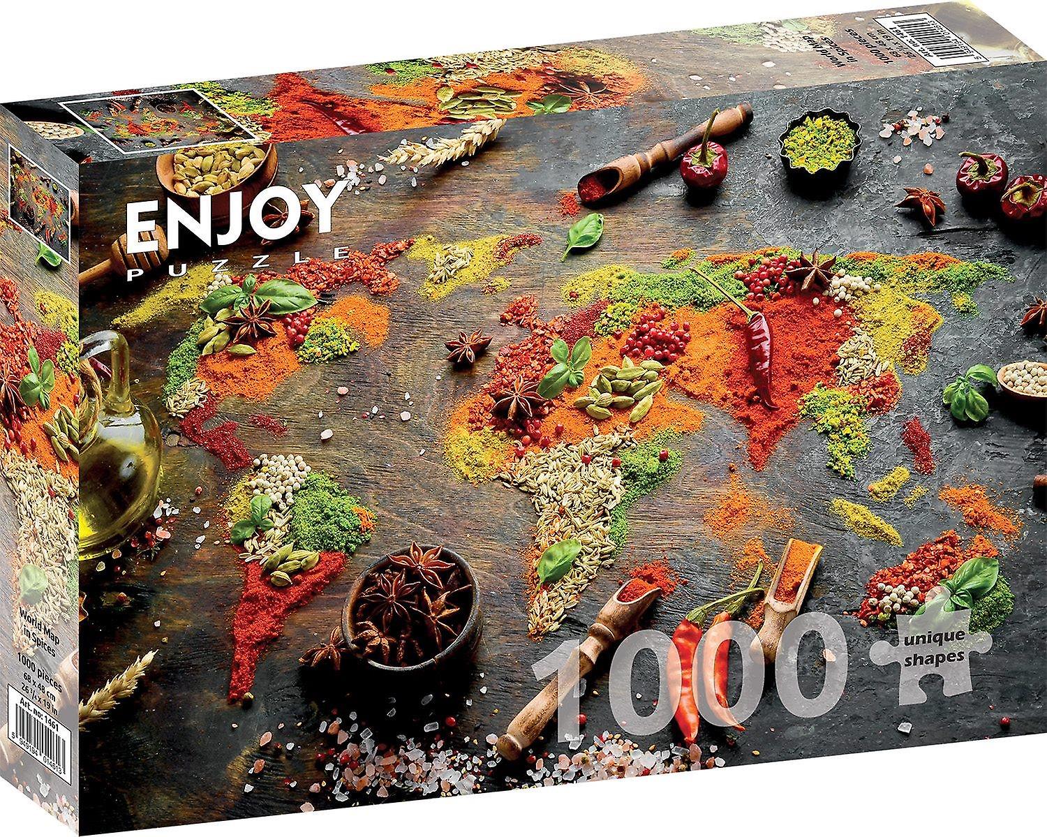 Enjoy World Map in Spices Jigsaw Puzzle (1000 Pieces)