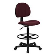 Emma and Oliver Black Fabric Drafting Chair (Cylinders: 22.5-27H， 26-30.5H)