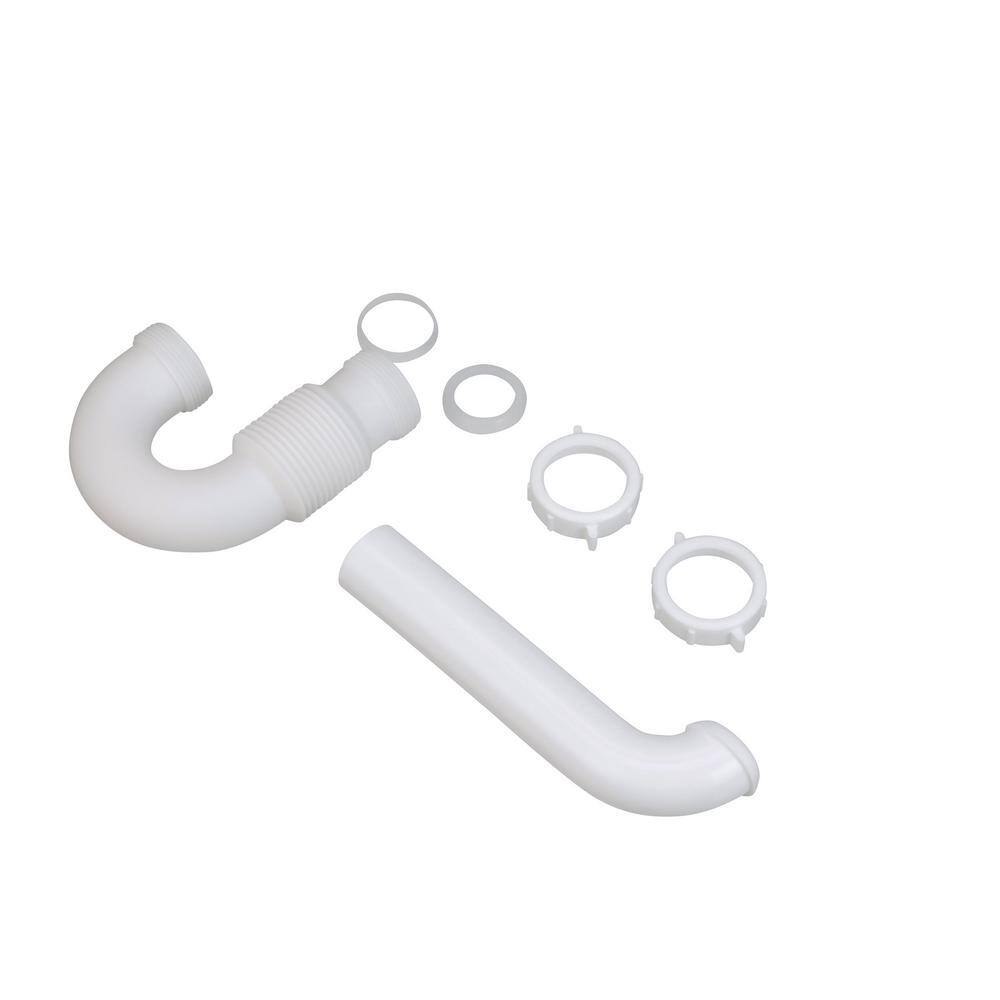 Oatey Form N Fit 1-12 in. White Plastic Sink Drain Flexible P-Trap C3522605