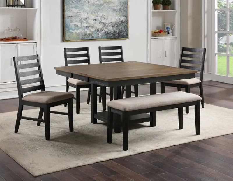 Harington Black 6 Piece Dining Room Set