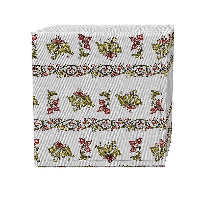 Napkin Set of 4， 100% Cotton， 20x20， Floral 1