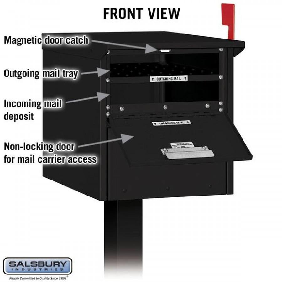 SALSBURY INDTRIES 4325BLK Roadside Mailbox，Black