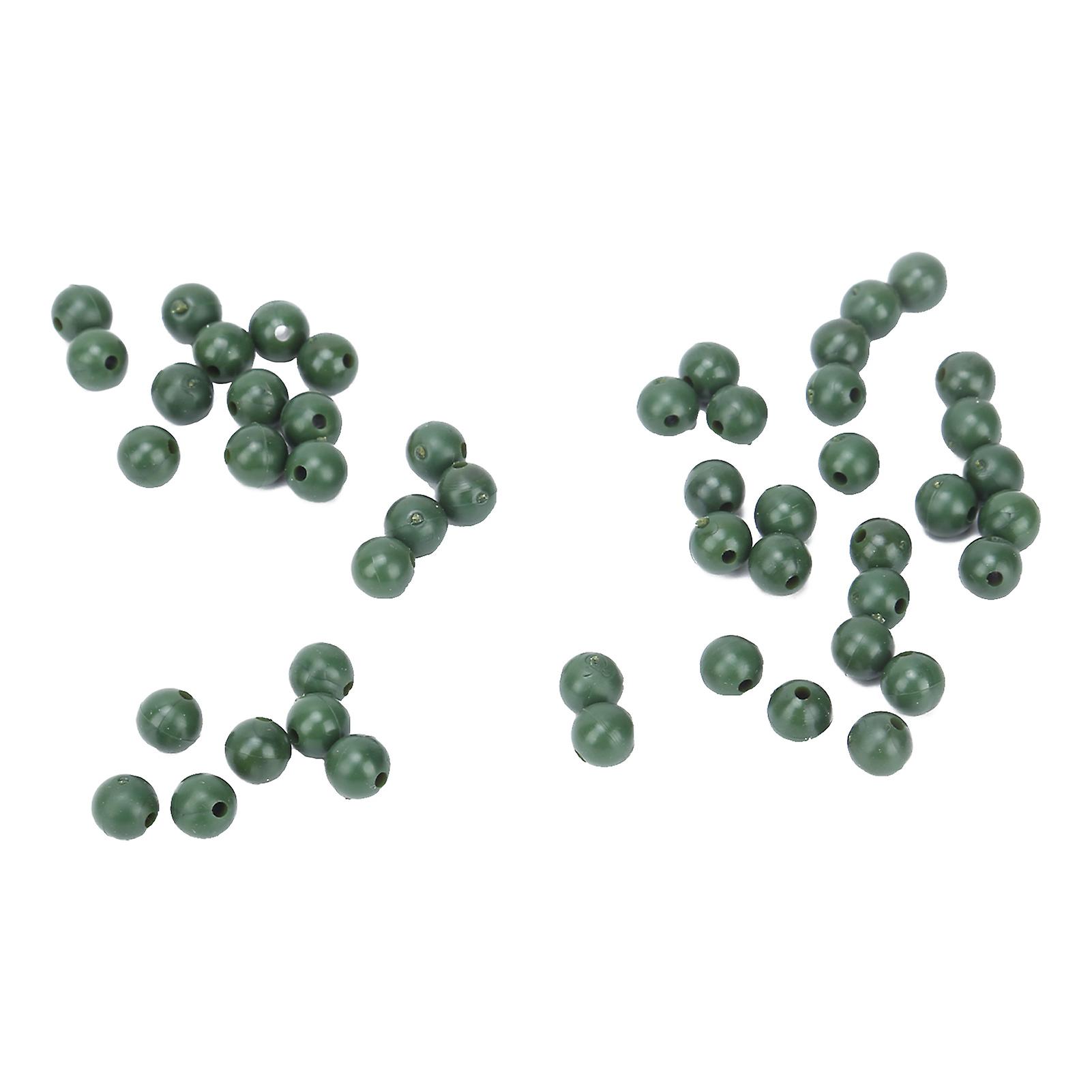 50pcs 8mm Space Beans Set Silica Gel Fishing Line Stopper Collision Avoidance Beansgreen