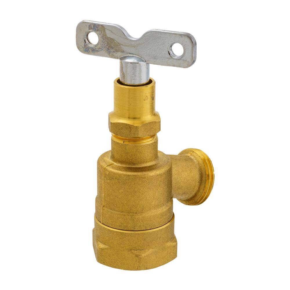 Everbilt 1 in. Brass FPT x MHT Bent Nose Loose Key Garden Valve 108-135EB