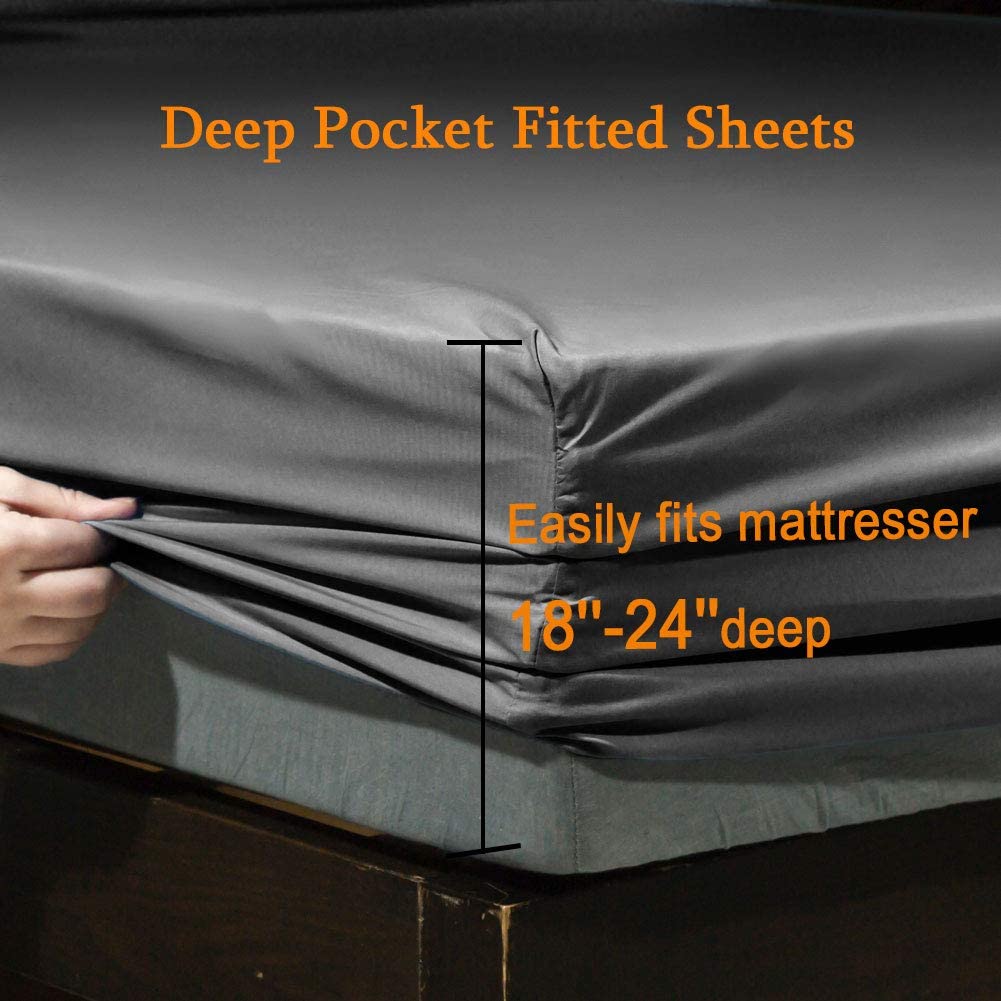 Super Soft 1800 Thread Count Luxury Egyptian Wrinkle Hypoallergenic 6 pcs Bed Sheet Set