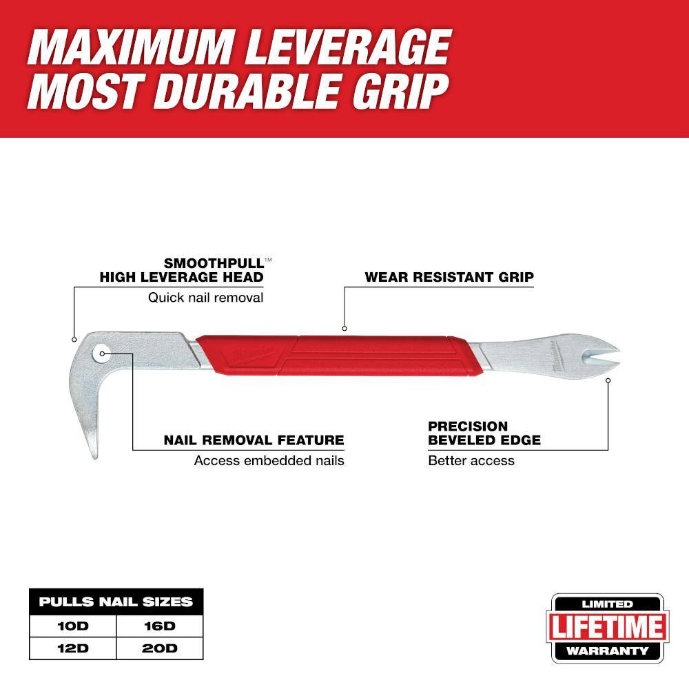 MW 21 oz. Milled Face Poly Handle Hammer with 12 in. Nail Puller with Dimpler 48-22-9320-48-22-9035