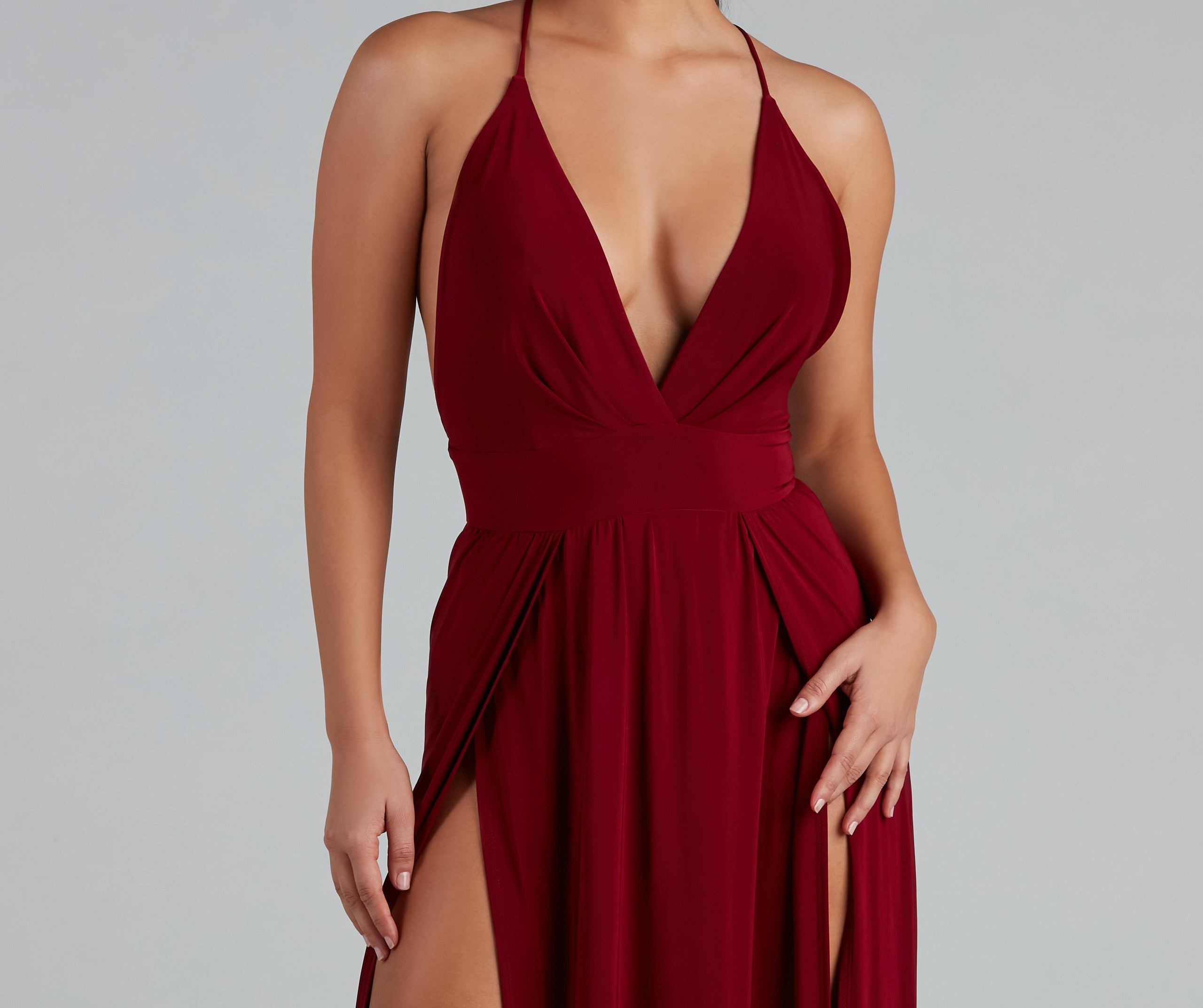 Brie Double Slit A-Line Formal Dress