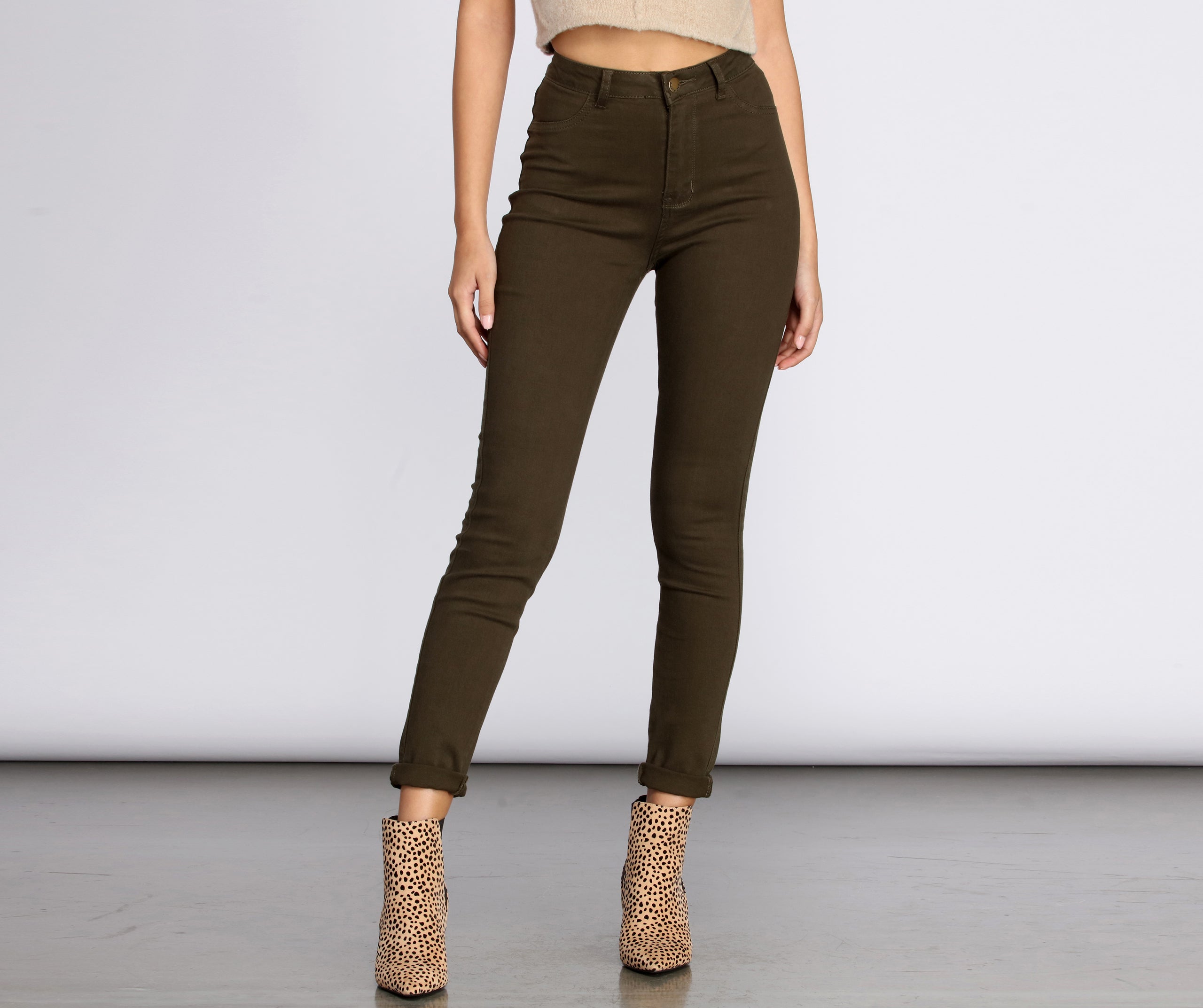 High Rise Basic Skinny Pants