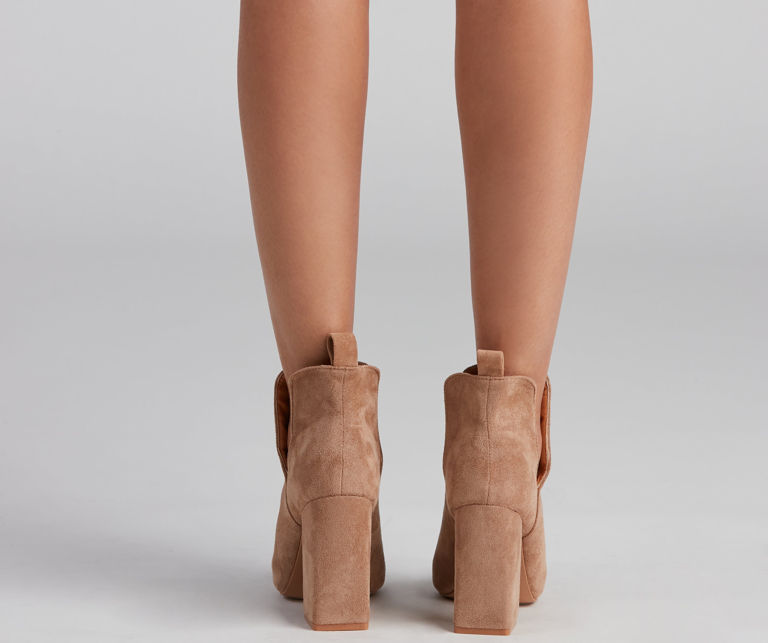 Brisk Steps Faux Suede Cutout Booties