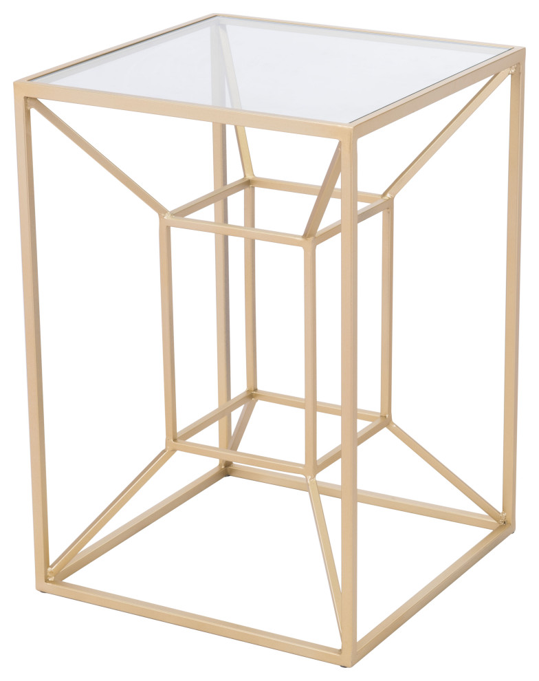 Canyon Side Table Gold   Contemporary   Side Tables And End Tables   by Zuo Modern Contemporary  Houzz