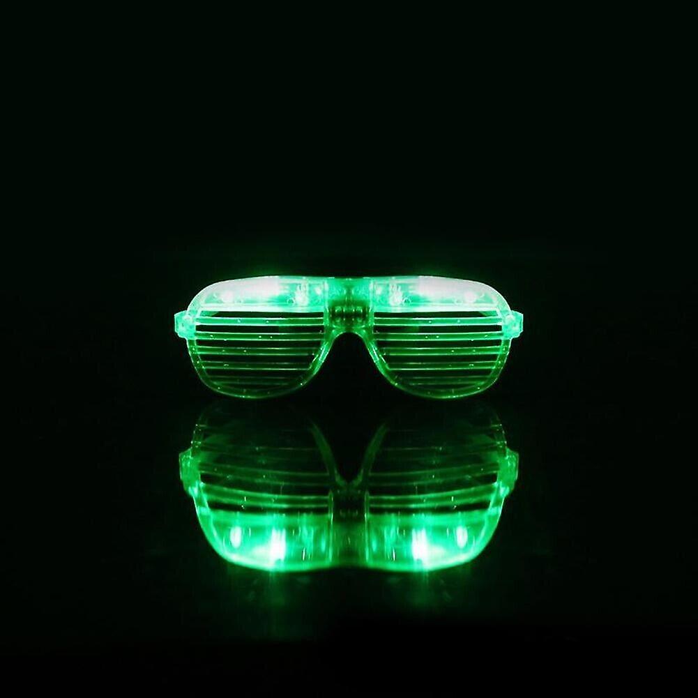 Green led glasses light up shutter shades sunglasses glow in the dark neon party toys