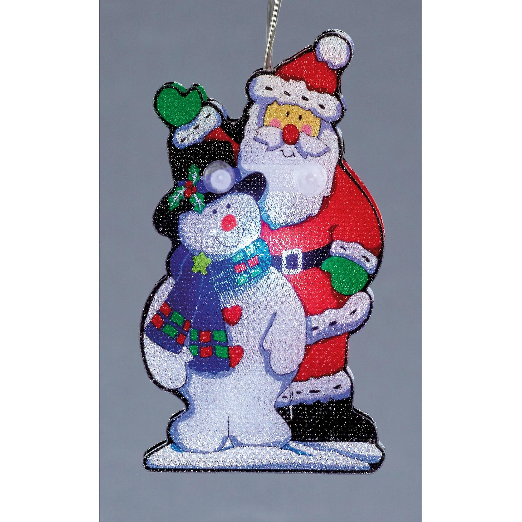 Christmas Shop Santa And Snowman Lights (Set Of 10)