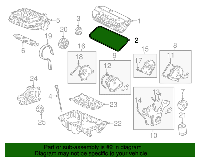 Genuine OE Honda Valve Cover Gasket - 12351-R70-A00