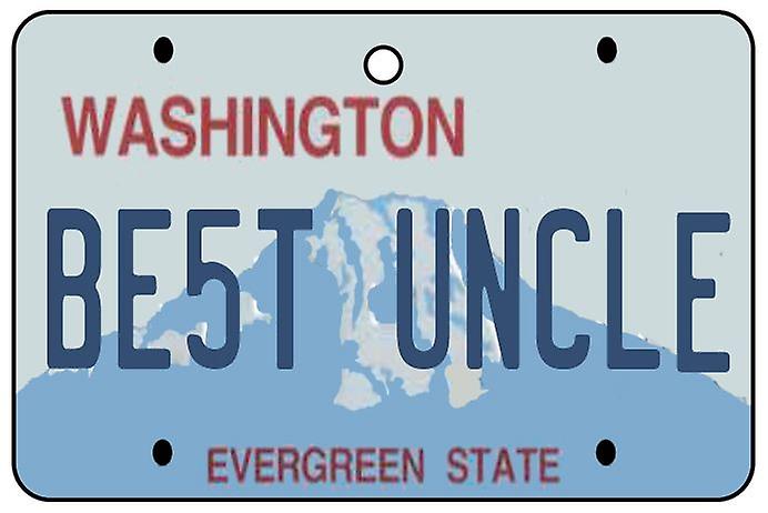 Washington - Best Uncle License Plate Car Air Freshener