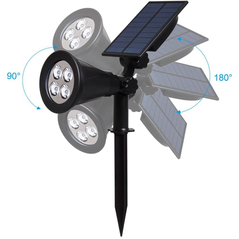 T-SUN Solar LED Spot Light Spotlight Waterproof IP65 Auto on/off Outdoor Garden Landscape Lamp (1pack，White)