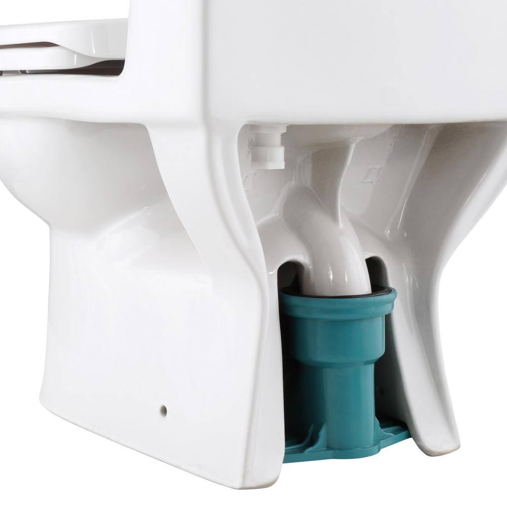 Whitehaus Collection Magic Flush 1-Piece 1.61.1 GPF Dual Flush Elongated Toilet in White WHMFL3222-EB