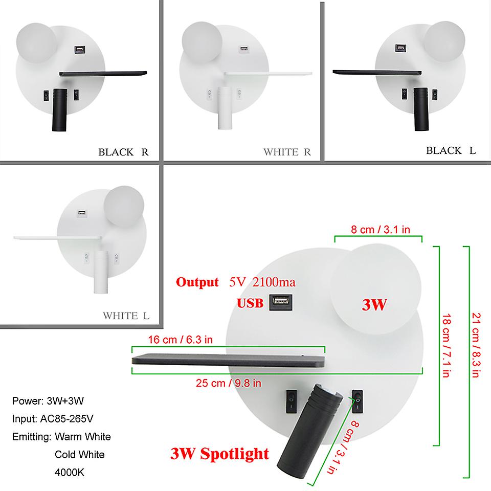 Indoor Led Wall Lamps With Switch Usb 5v  Reading Wall Lamp Bedroom Living Room Nordic Modern Wall Light Aisle Wall Sconces