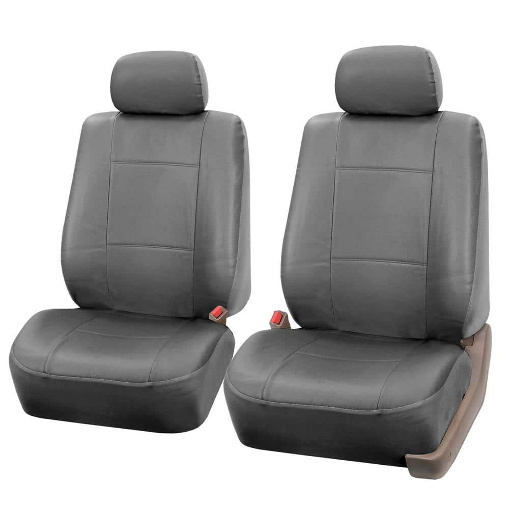 FH Group PU Leather 47 in. x 23 in. x 1 in. Full Set Seat Covers DMPU001SDGRY114