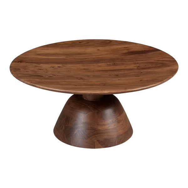 Aurelle Home Nilla Art Deco Solid Acacia Wood Coffee Table