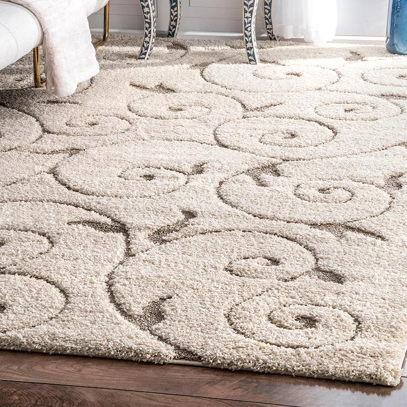 nuLOOM Maisha Scroll Shag Rug