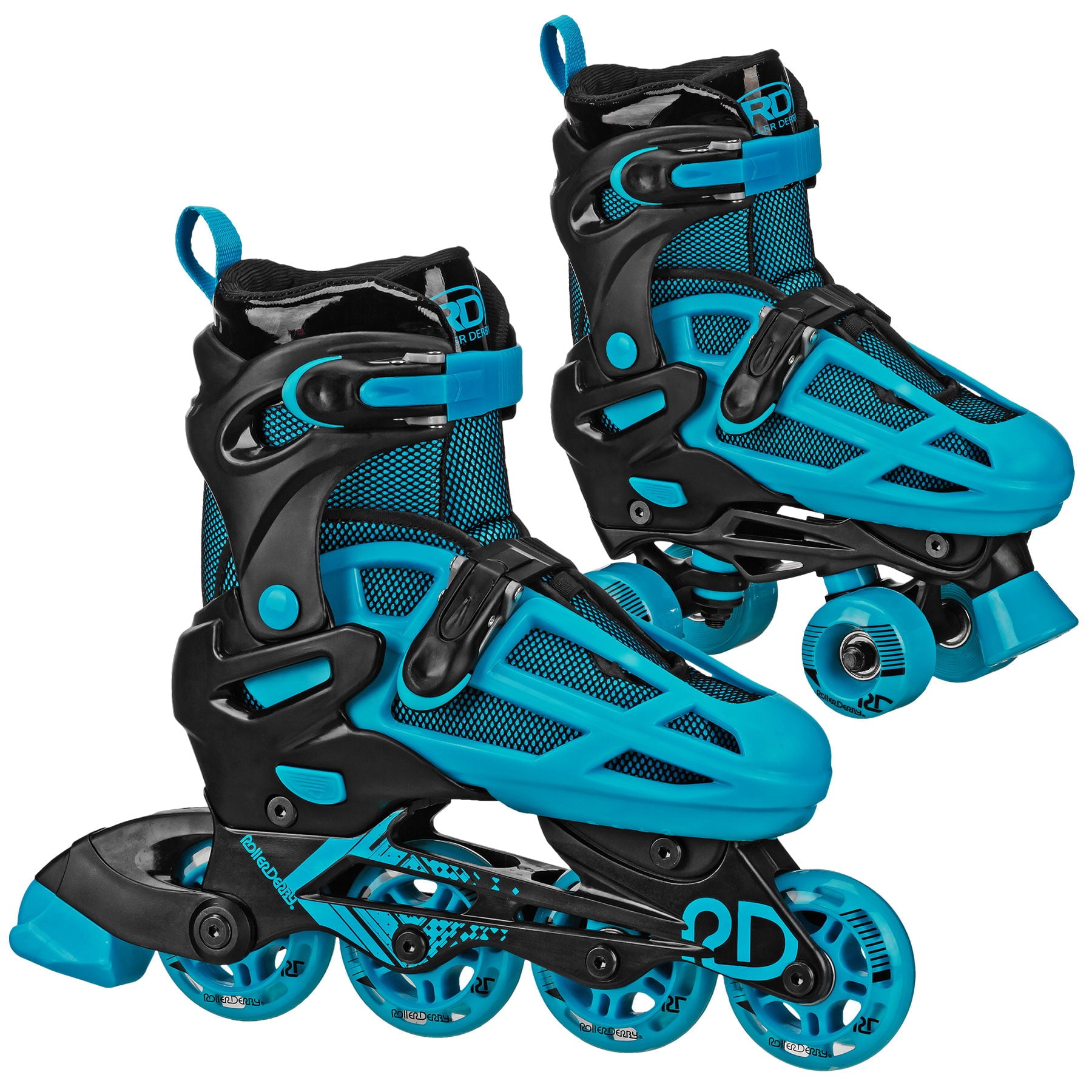 Roller Derby 2n1 Adjustable Falcon Youth Boys Skates Black/Blue, Size 12-2