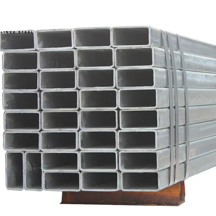 Hollow Steel Square Tube Metal Tube Pipe Factory Galvanized Steel Rectangular Pipe Customized Hot Dipped Hot Rolled Fence Post