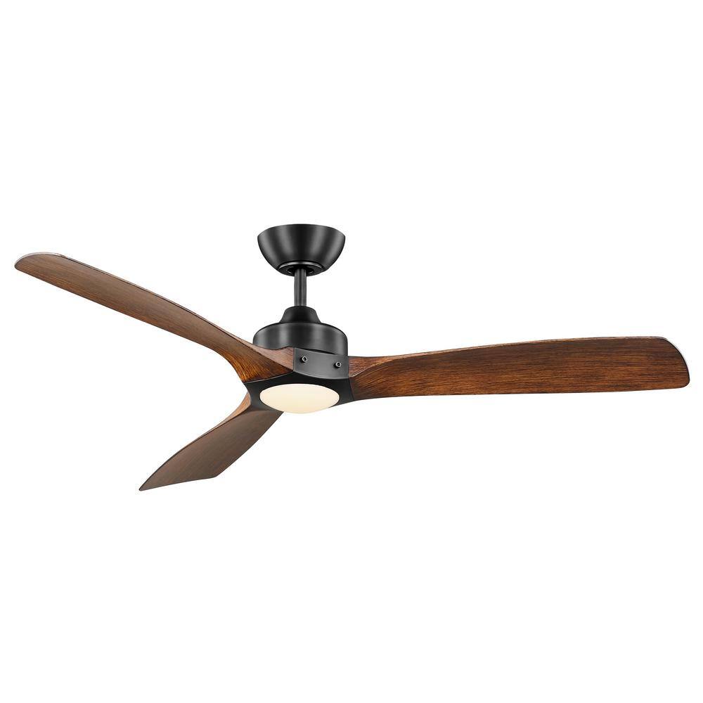 Breezism Stapleton 52 in. LED Indoor Matte Black Ceiling Fan with Remote 52BF937L-BKDK