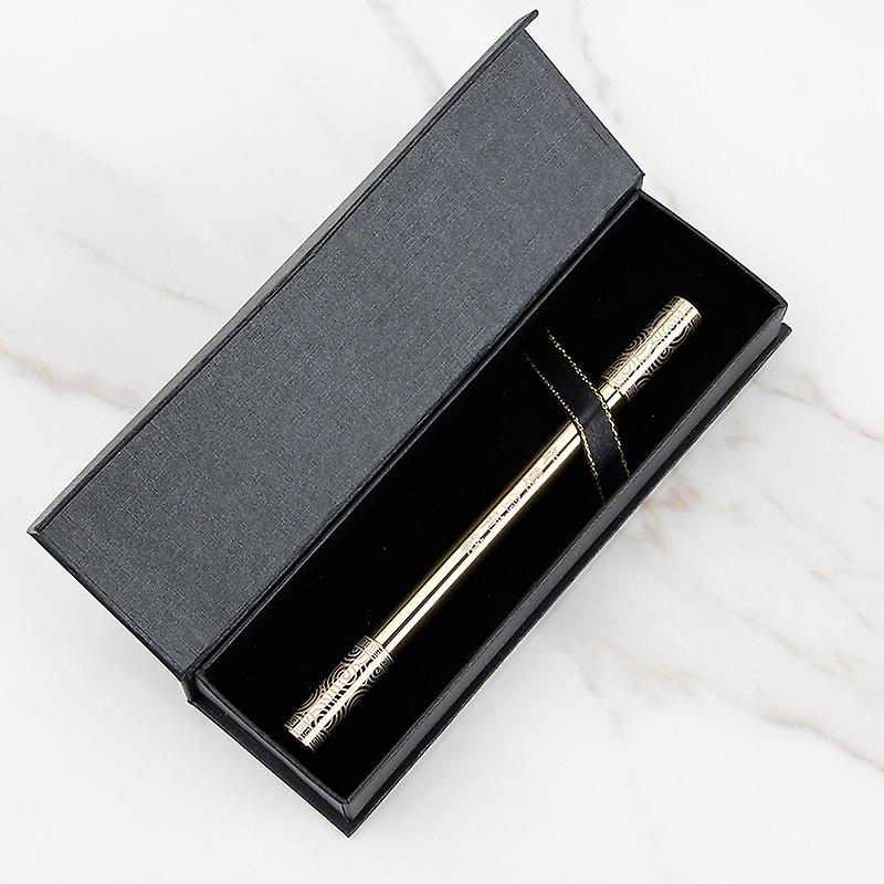 Hand Made Brass Pen Creative Ruyi Golden Cudgel Stationery Metal Neutral Pen Business Retro Gold Signature Pen