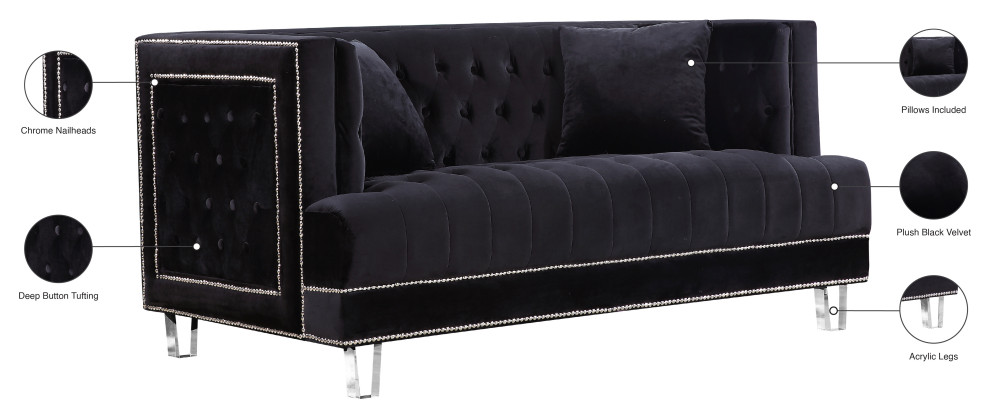 Lucas Velvet Chair   Contemporary   Loveseats   by Meridian Furniture  Houzz