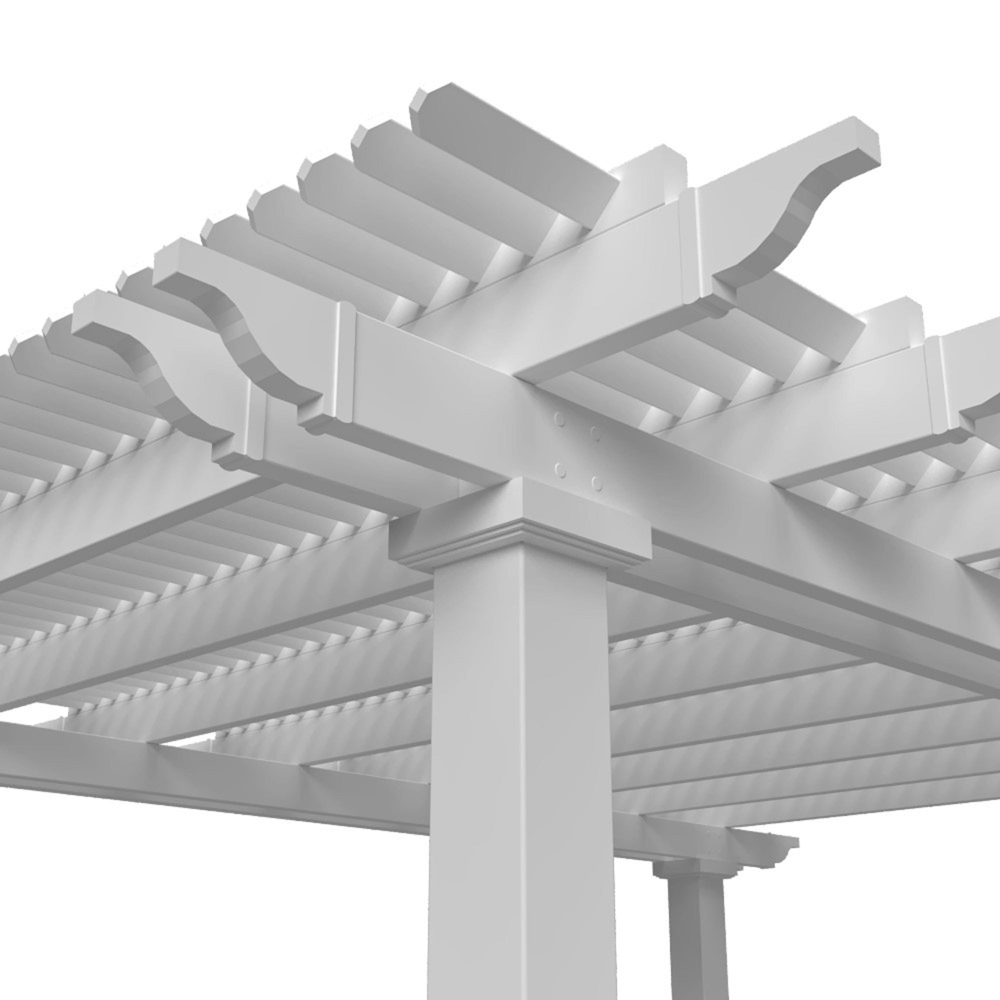 Traditional 12 Ft. x 16 Ft. Freestanding Pergola with 7 In. Square Posts