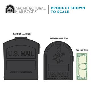 Architectural Mailboxes Patriot Black Medium Plastic Post Mount Mailbox GMB505BAM