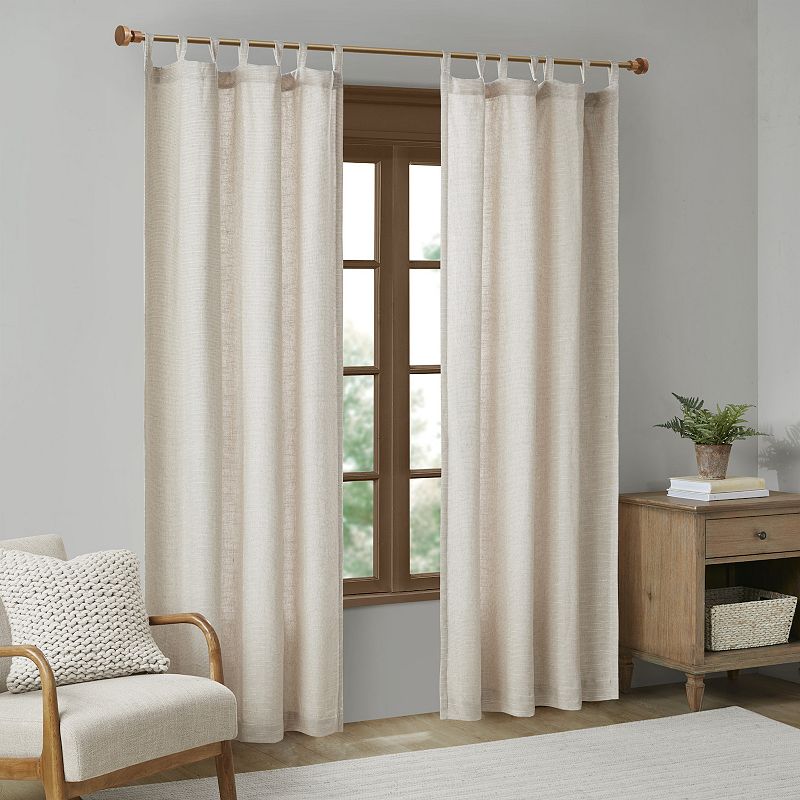 Madison Park 1-panel Barnet Thermal Insulated Faux Linen Light Filtering Tab Top Window Curtain