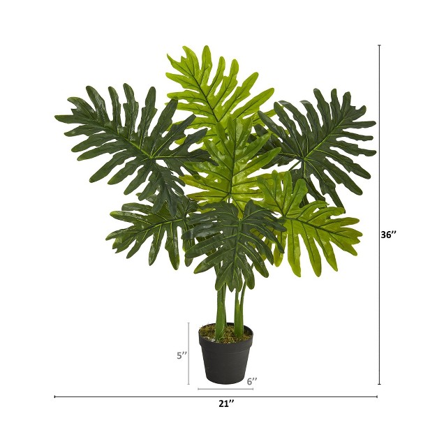 Nearly Natural 3 ft Philodendron Artificial Plant real Touch