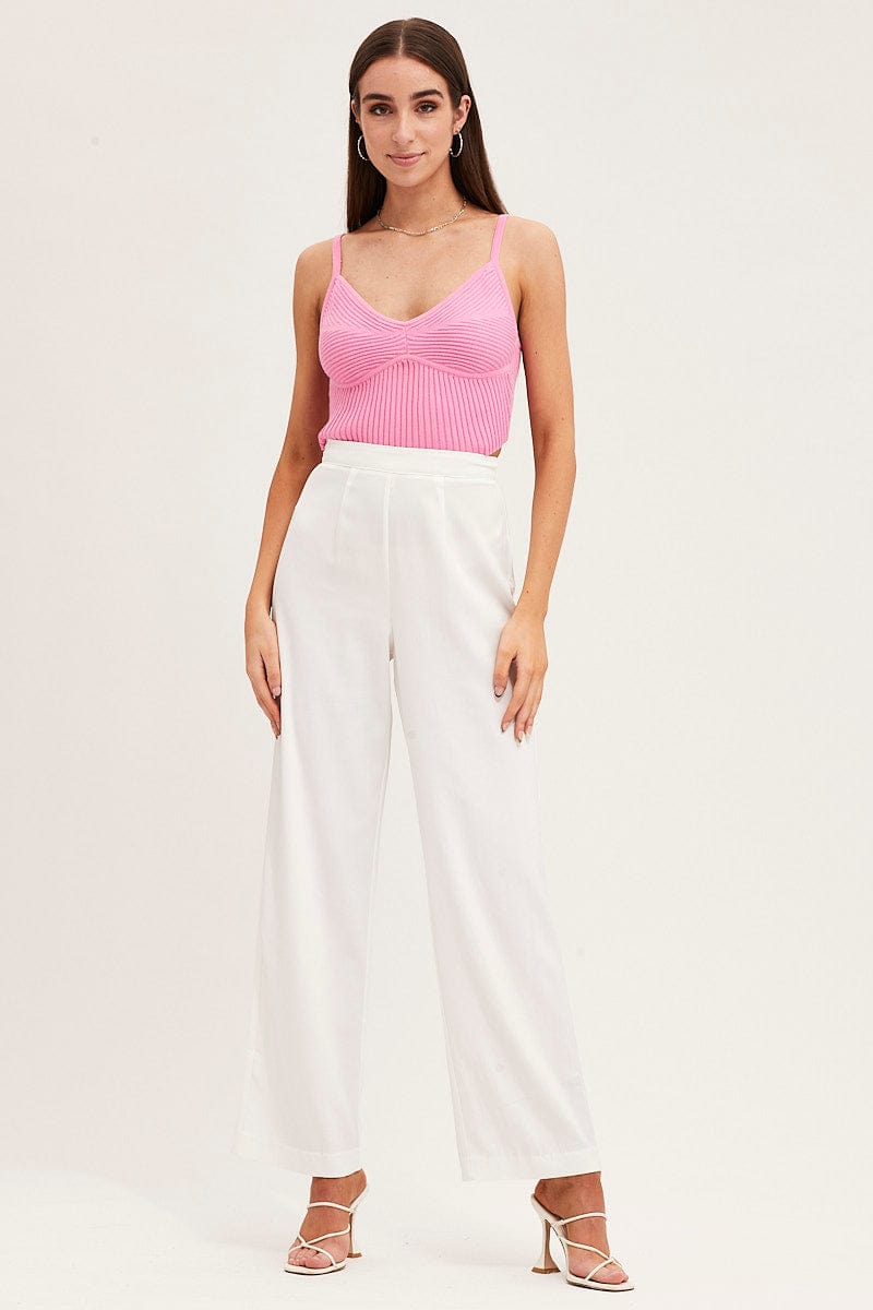 White Wide Leg Pant