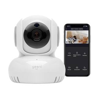 Geeni Sentinel 720p Pan and Tilt 2-Way Talk Motion Detection Indoor Mini Wi-Fi Standard Surveillance Camera White GN-CW010-199