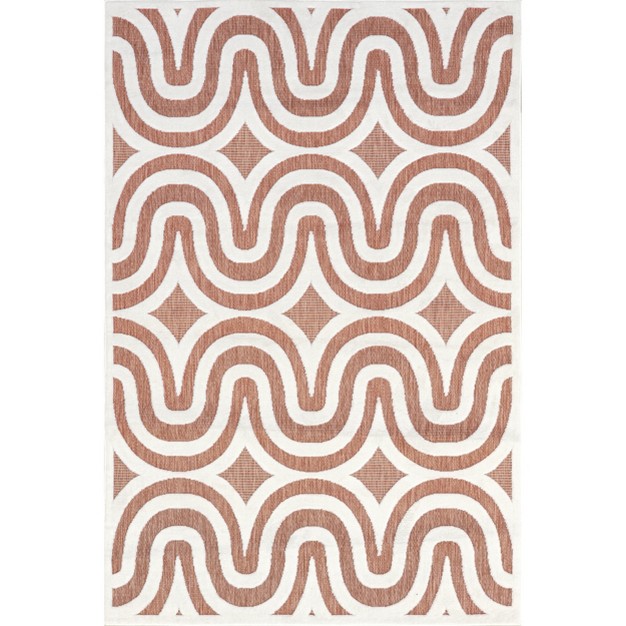 Nuloom Sallee Geometric Swirls Indoor outdoor Area Rug