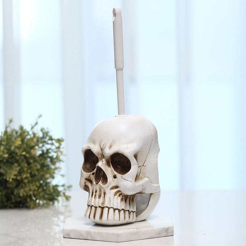 Skull Cranium Toilet Base Brush Holder