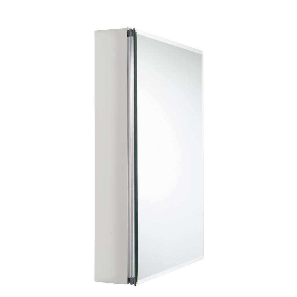 Pegasus 20 in. x 26 in. Recessed or Surface-Mount Bathroom Medicine Cabinet with Beveled Mirror in Silver SP4581