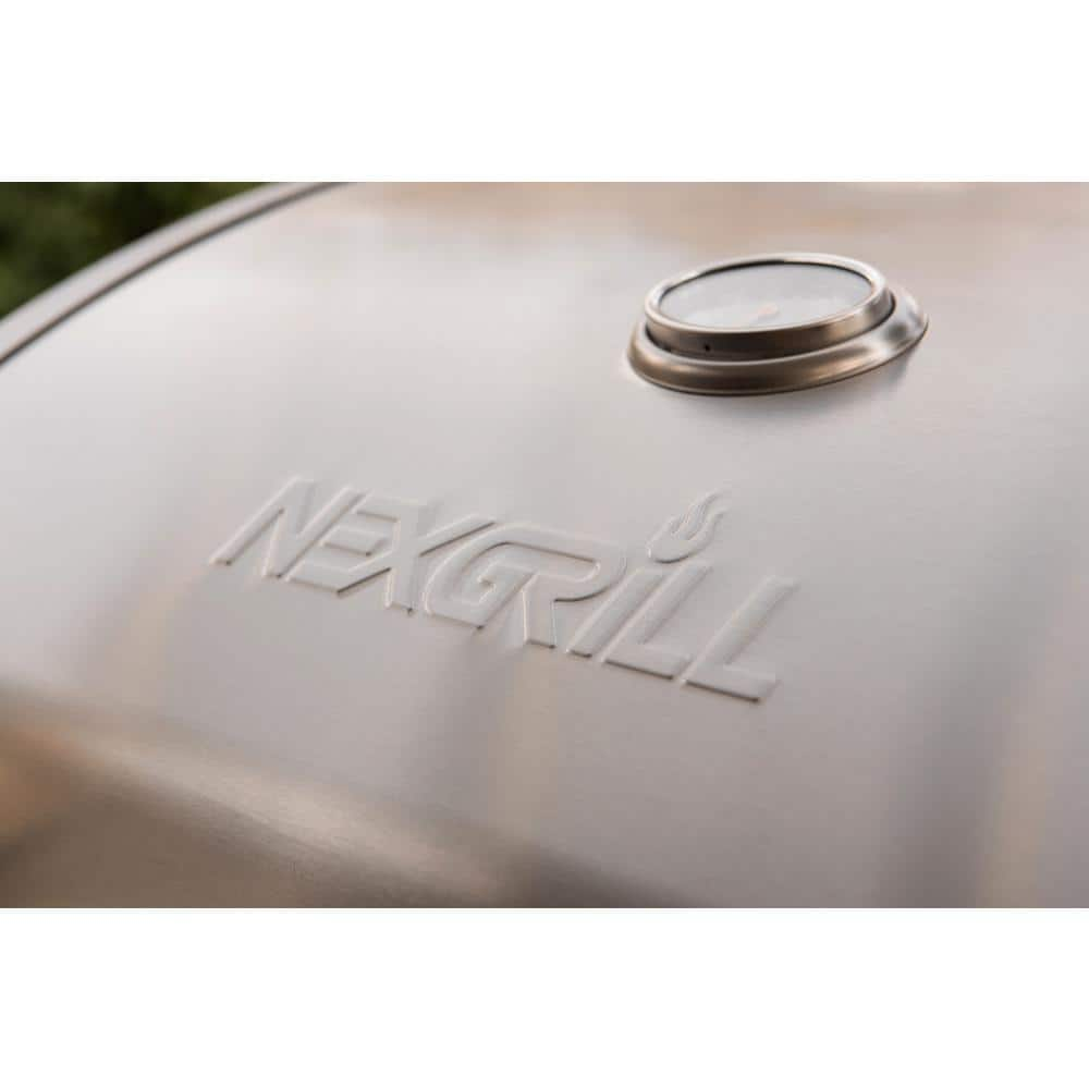 Nexgrill 4-Burner Propane Gas Grill in Black with Side Burner and Stainless Steel Main Lid 720-0925P