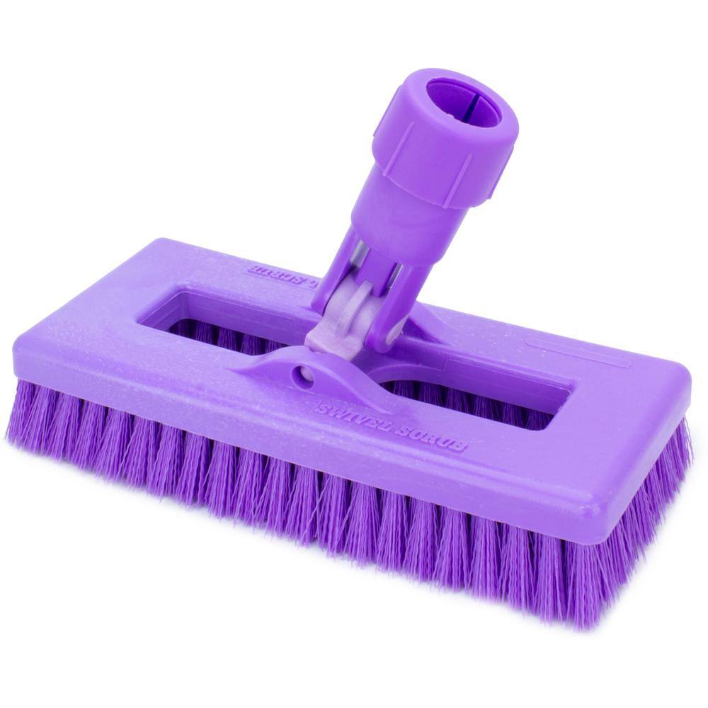 CFS Brands Sparta 8 in. Purple Polyester Swivel Scrub Brush with Polypropylene Casing (6-Pack) 3638831EC68