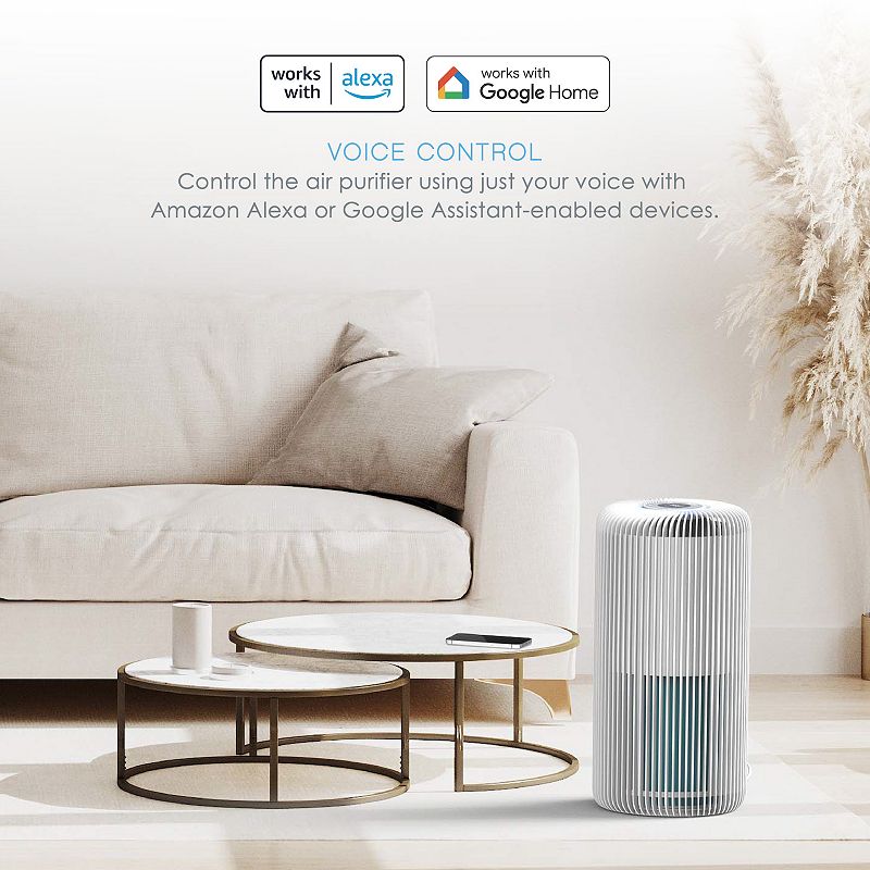 Pure Enrichment PureZone Turbo Smart HEPA Air Purifier with UV-C Light and App Control