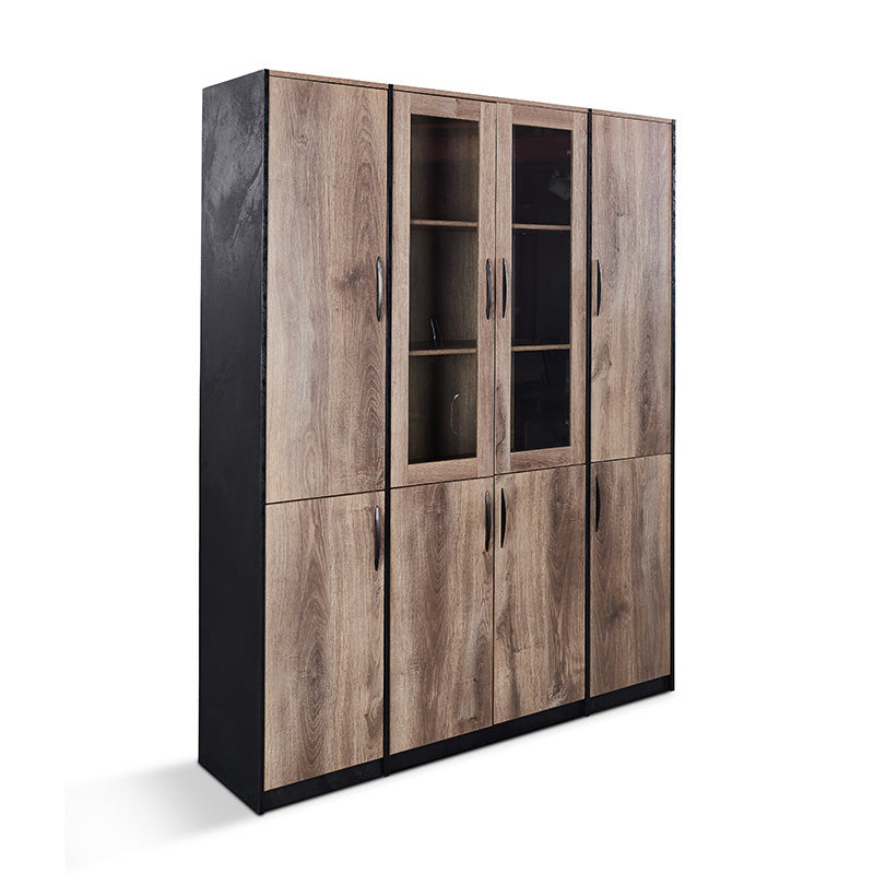 REGGIE Display Unit 160cm - Warm Oak & Black