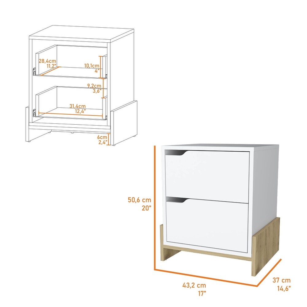 Ralston 2 Drawer Nightstand