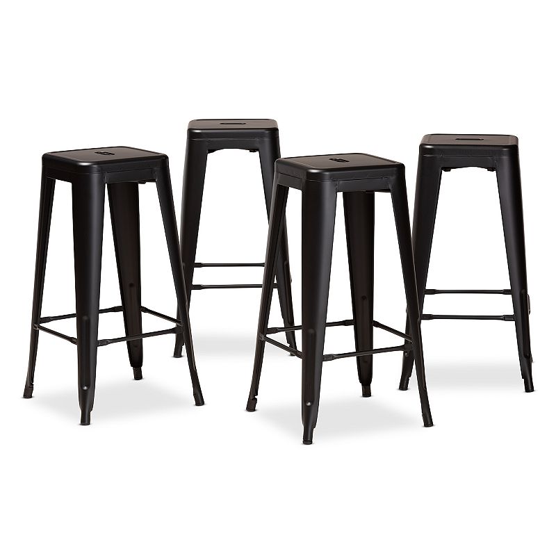 Baxton Studio Horton Bar Stool 4-piece Set