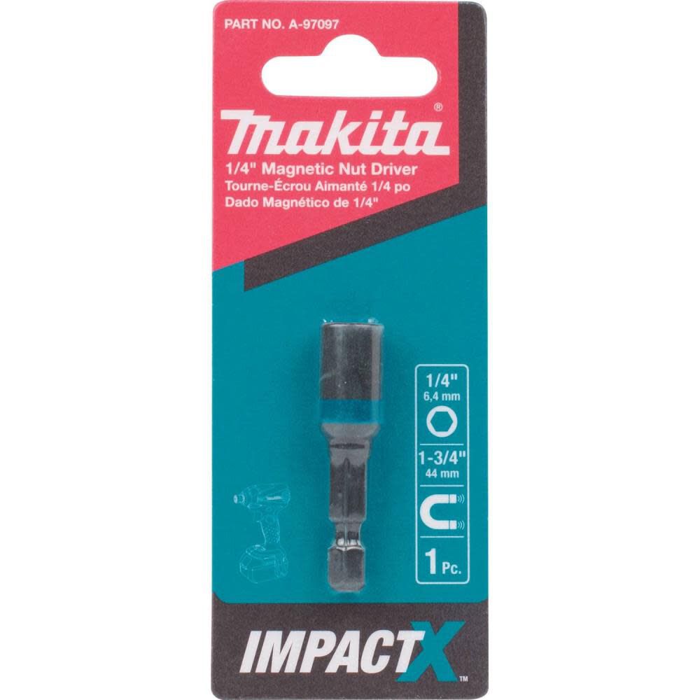 Makita Impact X 1/4 x 1-3/4 Magnetic Nut Driver A-97097 from Makita