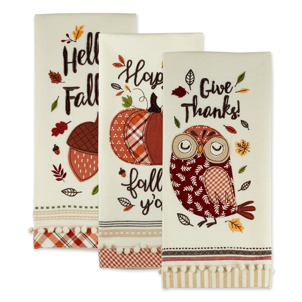 DII Thanksgiving Cozy Picnic  Plaid Dishtowel Set of 3