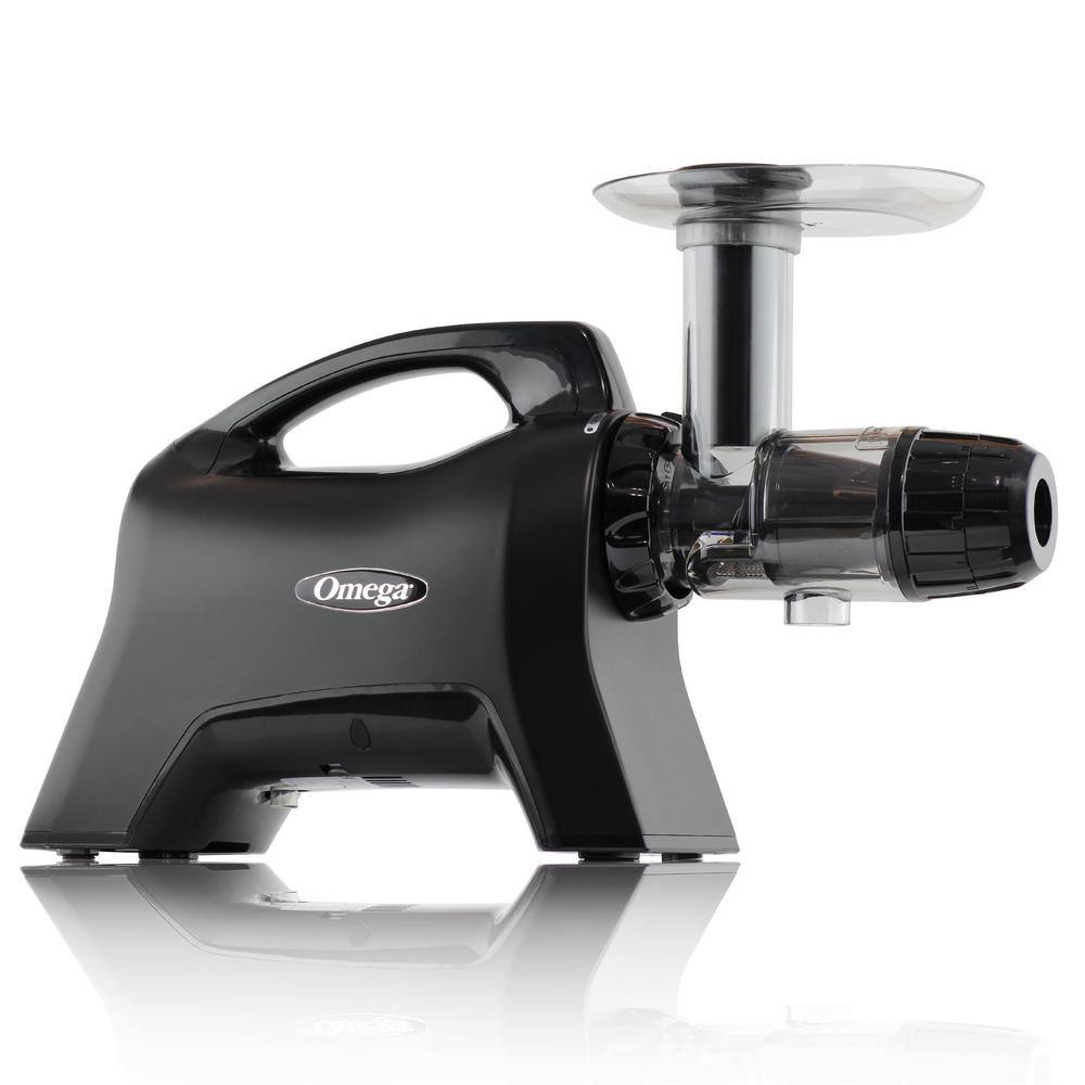 Omega Cold Press Matte Black Masticating Horizontal Juicer with 3-Stage Augur NC1000MB13