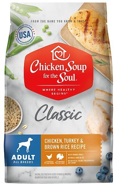 Chicken Soup for the Soul Chicken， Turkey， and Brown Rice Recipe Dry Dog Food