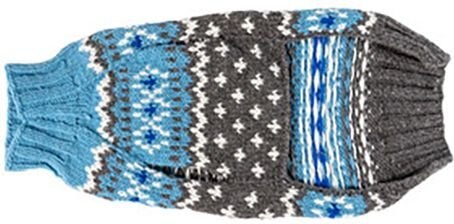 Chilly Dog Fairisle Wool Dog Sweater， Blue