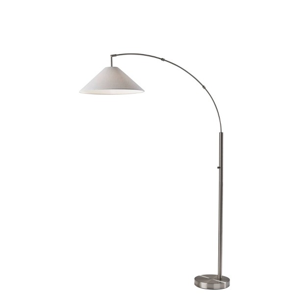 Braxton Arc Lamp Brushed Steel Adesso